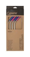 Cuisena SS Straws w/Silicone Tips Set/4 & Brush - Angled_4968