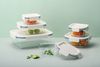 LocknLock Clear Glass White Rect Container -630ml_33343