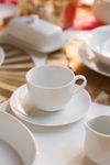 Mikasa Chalk Set of 2 Porcelain Tea Cups and Saucers, 220ml, White_31015