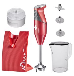 Bamix SwissLine Immersion Blender 200W Red with Swiss Flag - 70th Anniversary model