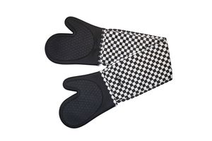 Cuisena Silicone & Fabric Double Glove - Black Check