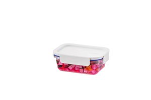LocknLock Clear Glass White Rect Container- 160ml