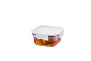 LocknLock Clear Glass White Square Container - 500ml
