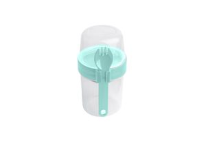 LocknLock To-Go 2 Way Container with Fork - Aqua