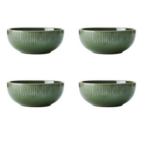Mikasa Jardin Stoneware 4-Piece Cereal Bowl Set, 15cm, Green