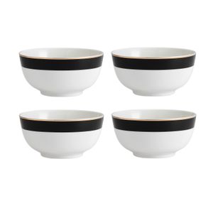 Mikasa Luxe Deco 4-Piece China Cereal Bowl Set, 14cm