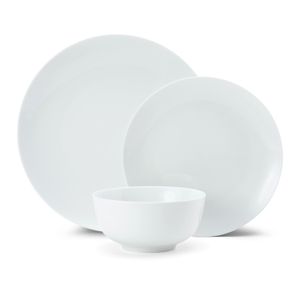Mikasa Chalk 12-Piece Porcelain Dinner Set, White