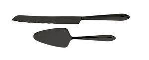 Splayd Cake Knife & Cake Server Set/2 - Black