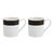 Mikasa Luxe Deco China Espresso Cups and Saucers with Block Stripe, Set of 2, 100ml_30951