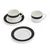 Mikasa Luxe Deco China Tea Cups and Saucers with Block Stripe, Set of 2, 200ml_30882