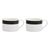 Mikasa Luxe Deco China Tea Cups and Saucers with Block Stripe, Set of 2, 200ml_30884