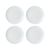 Mikasa Chalk 4-Piece Porcelain Side Plate Set, 21cm, White_30792