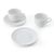 Mikasa Chalk Set of 2 Porcelain Tea Cups and Saucers, 220ml, White_31018