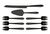 Splayd Cake Knife, Server & Splayd Set of 8 - Black_33788
