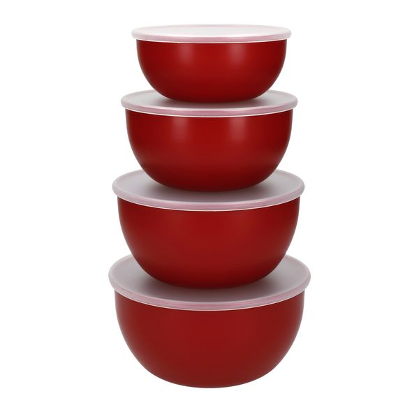 KitchenAid Mixing Prep Bowls w/Lids Emp RedSet/4