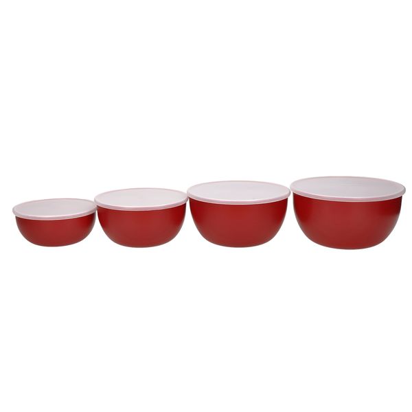 KitchenAid Mixing Prep Bowls w/Lids Emp RedSet/4