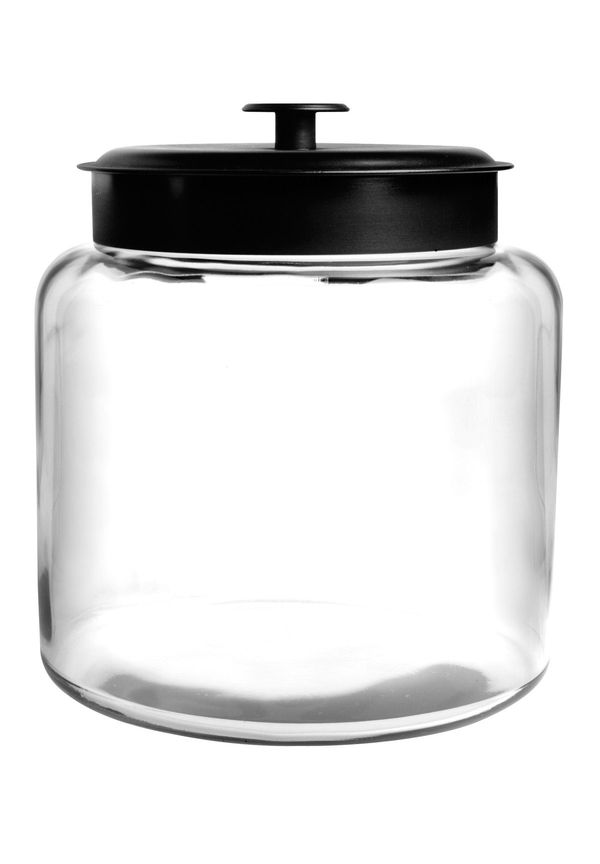 Anchor Hocking Montana Jar 5.7L with Black Lid 25x17.5cm