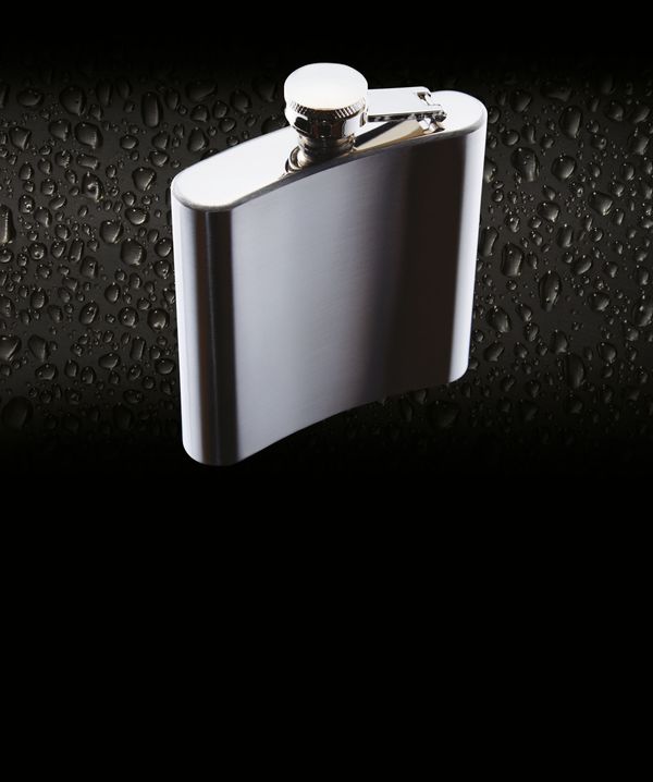 BarCraft Polished Stainless Steel Hip Flask