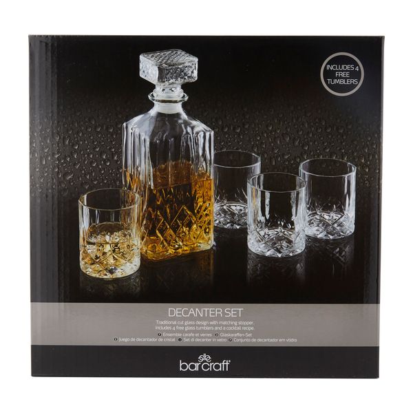 BarCraft Cut Glass 900ml Decanter Set/5