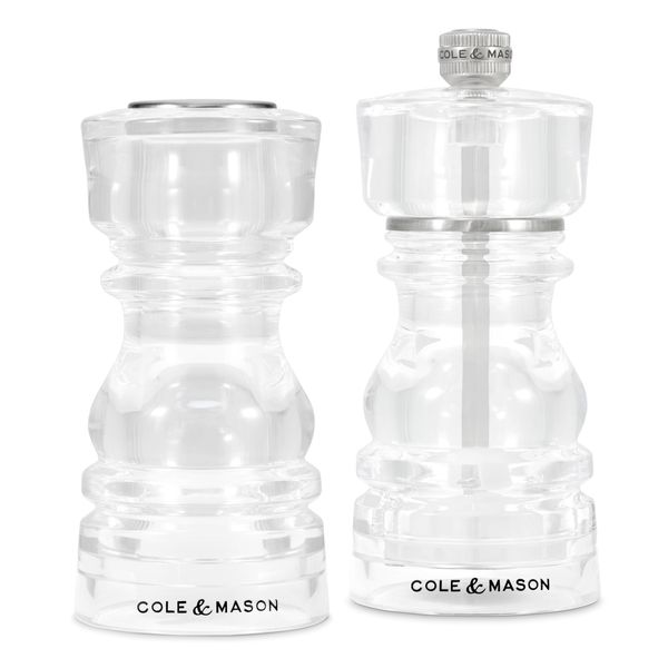 Cole & Mason London Acrylic Salt Shaker & Pepper Mill Gift Set 130mm