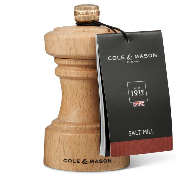 Cole & Mason Hoxton Natural Beech Salt Mill 104mm