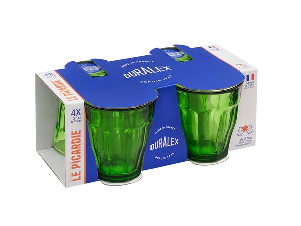 Duralex Picardie Green Tumbler 250ml Set of 4