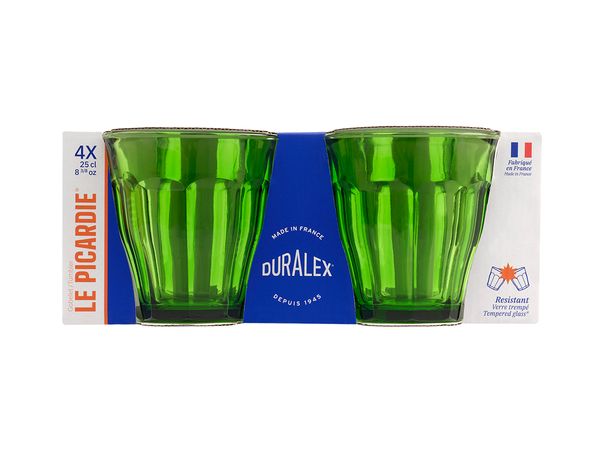 Duralex Picardie Green Tumbler 250ml Set of 4