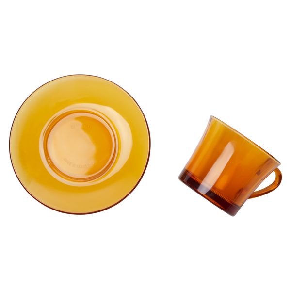 Duralex Lys Amber Tea Cup & Saucer Set of 6