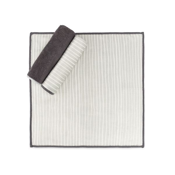 Full Circle Renew Microfiber Cloths set/3 Stripe - Grey