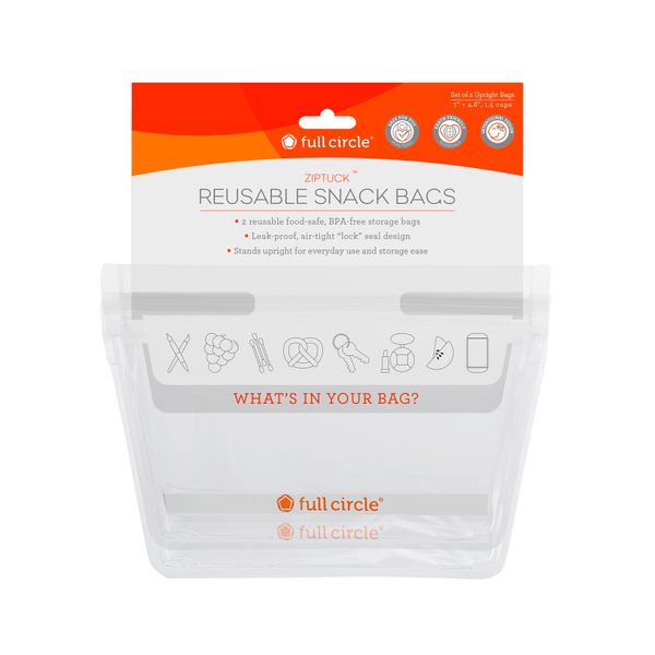 Full Circle Reusable Snack Bags Clear Set/2