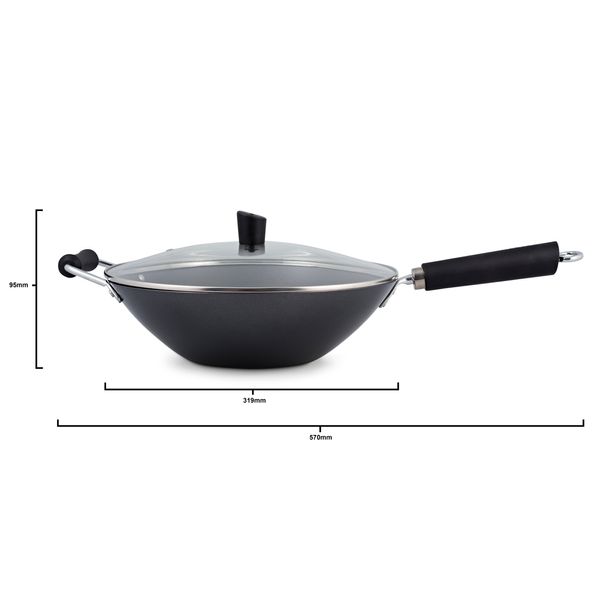 Ken Hom Non-Stick Carbon Steel 31cm 4pc Wok Set