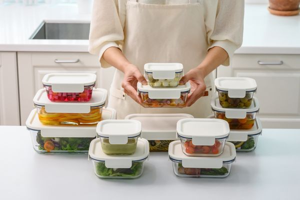 LocknLock Clear Glass White Rect Container - 2L