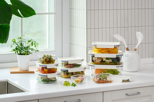 LocknLock Clear Glass 10Pc Set -White