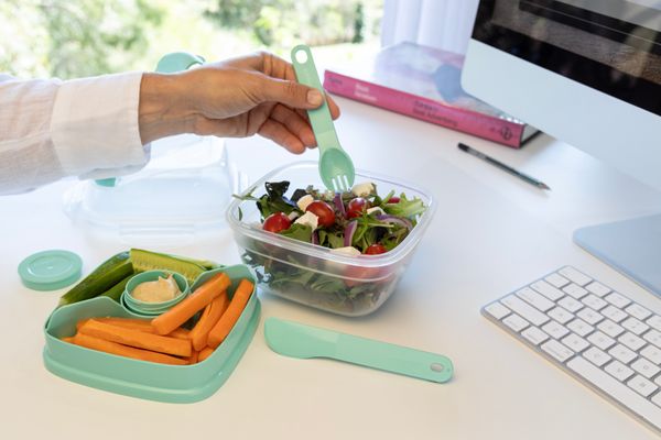 LocknLock To-Go 2 in 1 Salad Container - Aqua