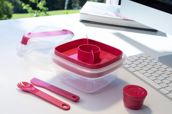 LocknLock To-Go 2 in 1 Salad Container - Hot Pink