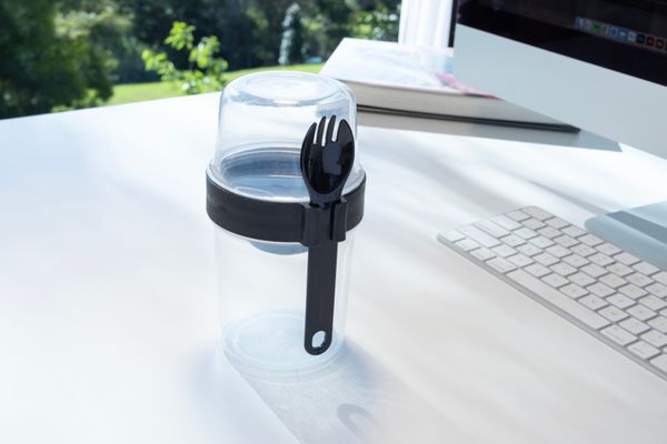 LocknLock To-Go 2 Way Container with Fork - Black