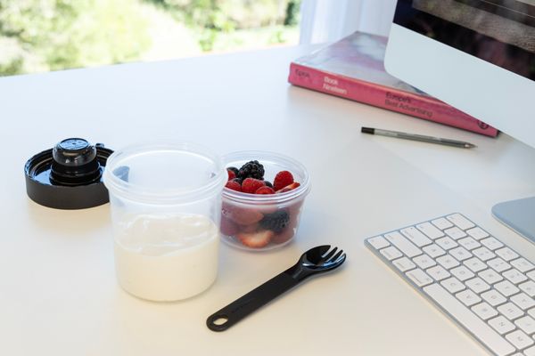 LocknLock To-Go 2 Way Container with Fork - Black