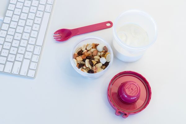 LocknLock To-Go 2 Way Container with Fork - Hot Pink