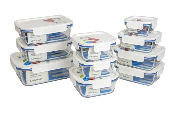 LocknLock Clear Glass 10Pc Set -White