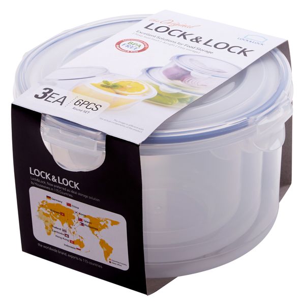 LocknLock Classic Round 3 Piece Storage Set