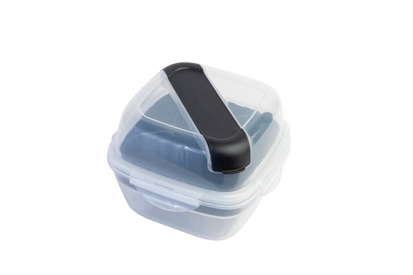 LocknLock To-Go 2 in 1 Salad Container - Black