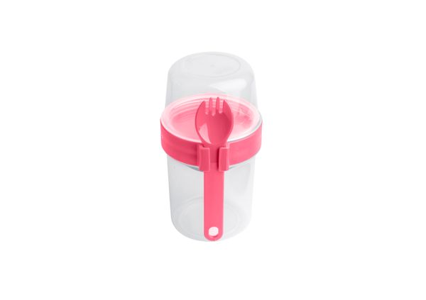 LocknLock To-Go 2 Way Container with Fork - Hot Pink