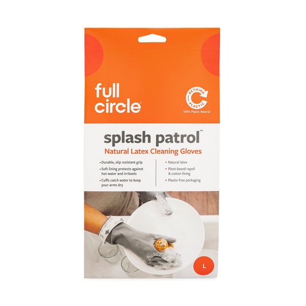 Full Circle Natural Latex Cleaning Gloves Large - White