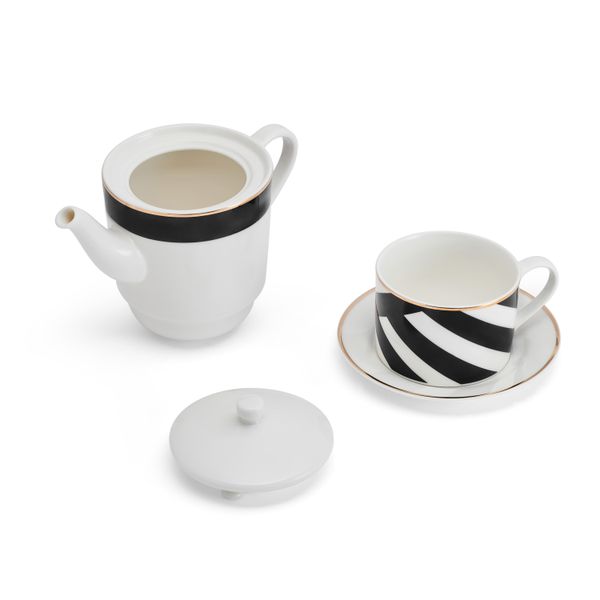 Mikasa Luxe Deco China Tea for One Set, White