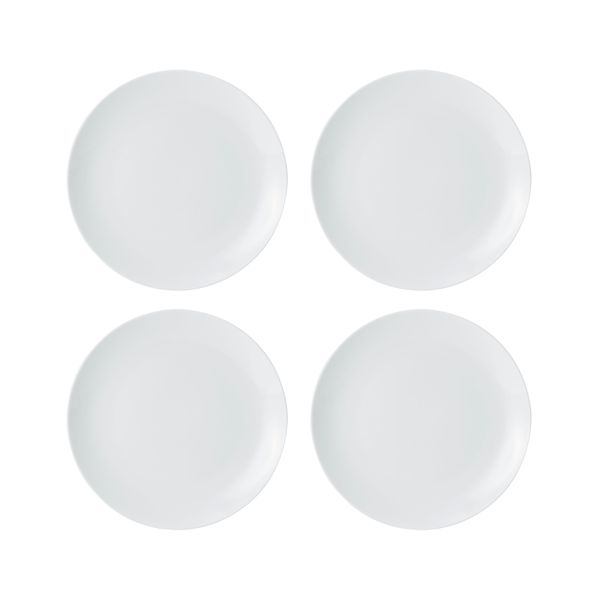 Mikasa Chalk 4-Piece Porcelain Side Plate Set, 21cm, White