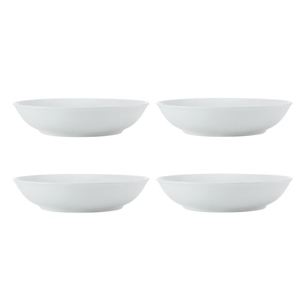 Mikasa Chalk 4-Piece Porcelain Pasta Bowl Set, 23cm, White