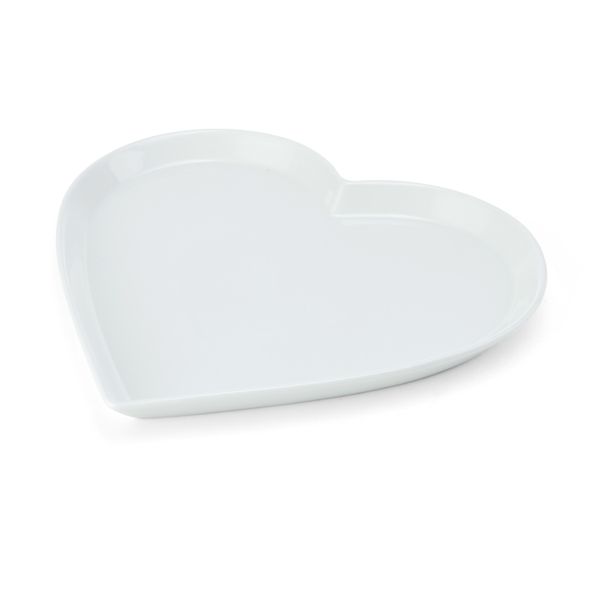 Mikasa Chalk Porcelain Heart Serving Platter, 30cm, White