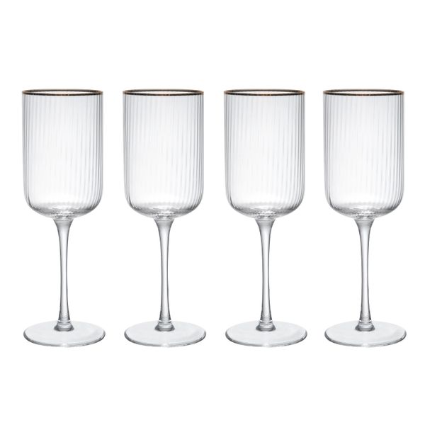 Mikasa Sorrento 4-Piece Crystal Red Wine Glass Set, 450ml