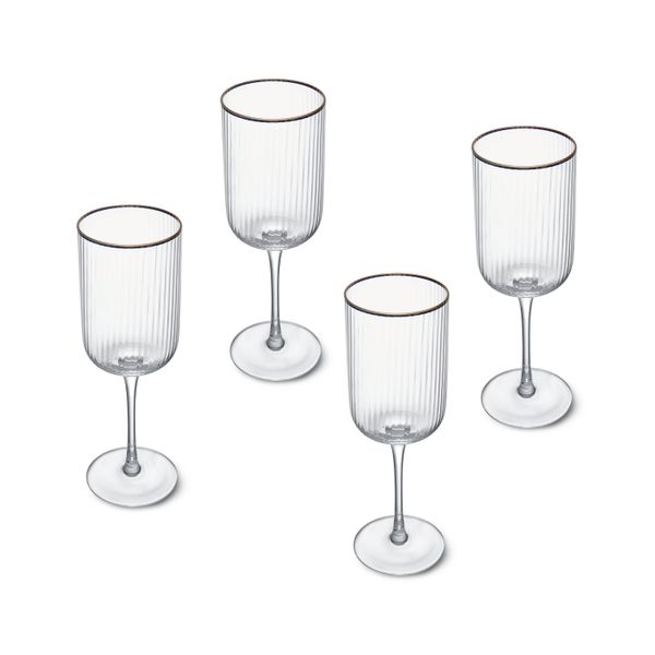 Mikasa Sorrento 4-Piece Crystal White Wine Glass Set, 400ml