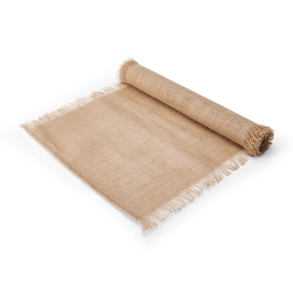 Mikasa Frayed Jute Table Runner, Natural, 230 x 33cm